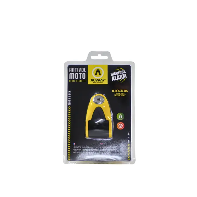 ANTIVOL BLOC DISQUE+ALARME D=6 JAUNE (SPECIAL TWEET)