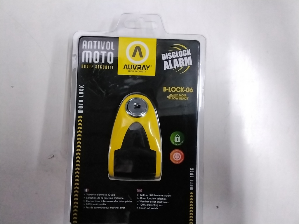 ANTIVOL SRA BLOC DISQUE+ALARME D=6 JAUNE (SPECIAL TWEET)