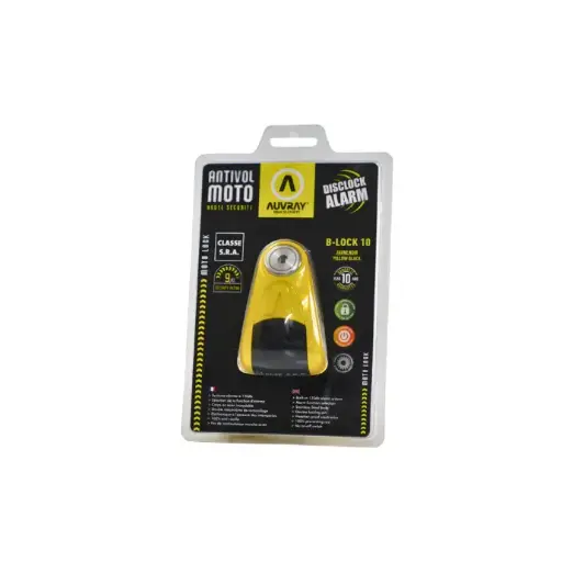 [BLA10ACW] ANTIVOL SRA BLOC DISQUE+ALARME D=10 JAUNE 